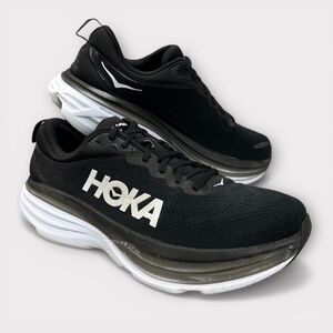 Hoka One Bondi 8 Mens 12 D Wide 1123202 Black Running Shoes Walk Comfort Sneaker